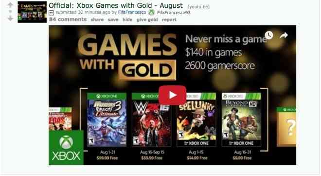 Games With Gold August