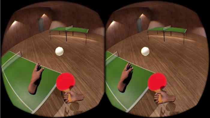 VR ping pong top screen