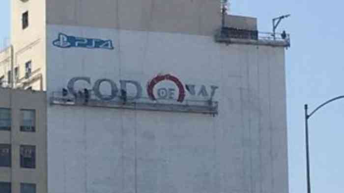 God of War Advertisement Mounts LA Building