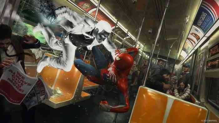 subway battle spider-man