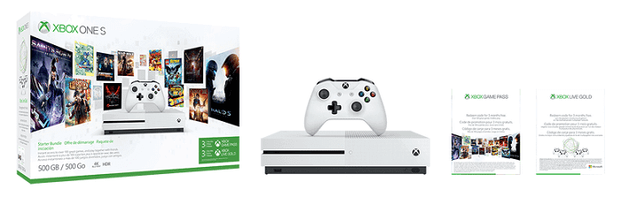 xbox one s 1tb bundle, 3 games, 3 months xbox live and 3 months game pass