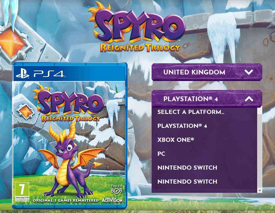 spyro reignited trilogy switch release