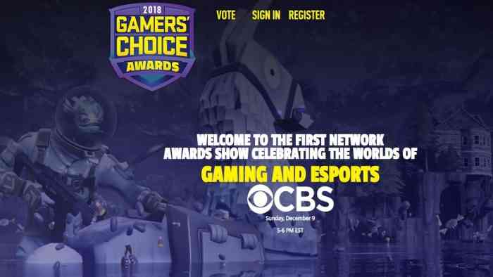 gamers' choice awards cbs top