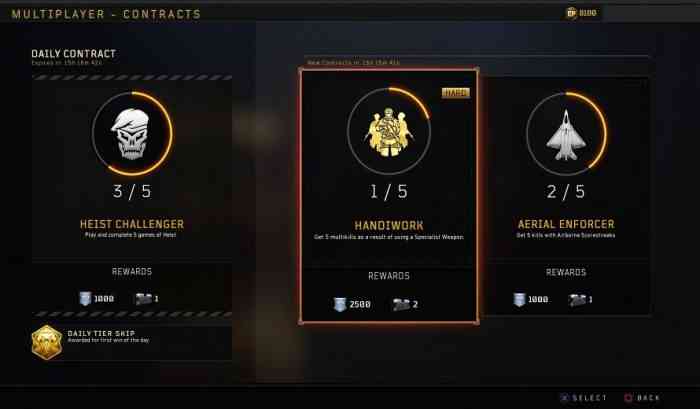 Black Ops 4 Contracts