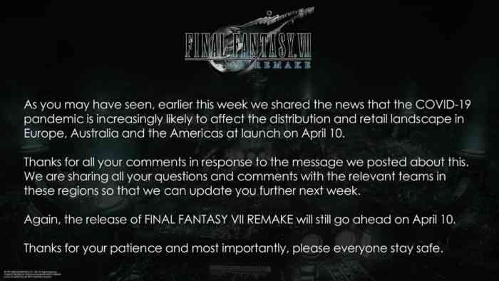 FF7 Remake physical launch