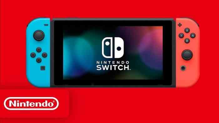 Nintendo Switch on red background