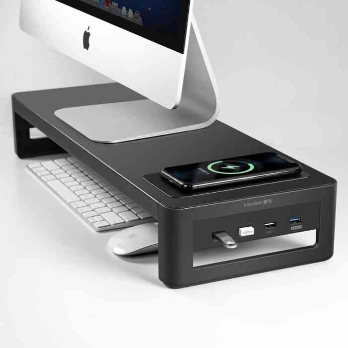Vaydeer USB3.0 Wireless Charging Aluminum Monitor Stand
