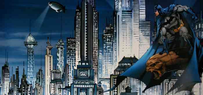 Batman over Gotham City