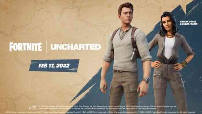 fortnite uncharted skins both video game movie verions