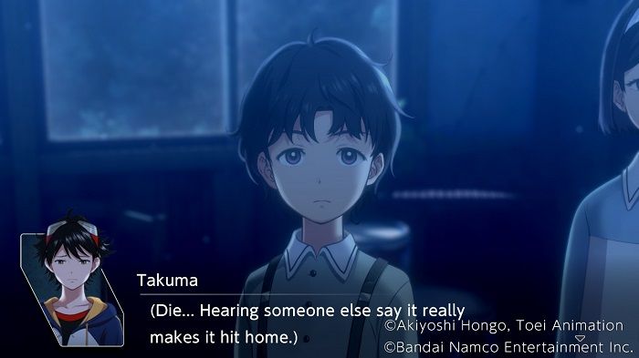 Digimon Survive Takuma thinks about dying.