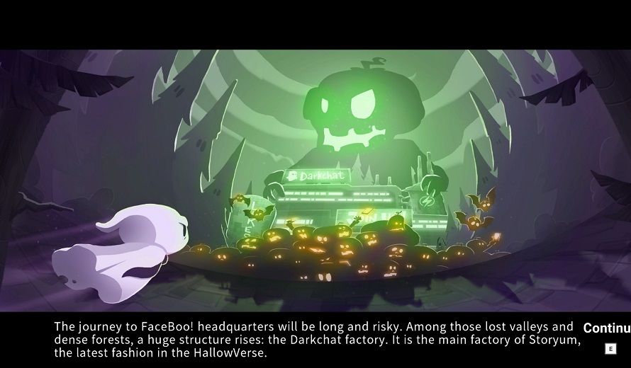 Level intro CG from Death or Treat showing Scary approaching Dark Chat.