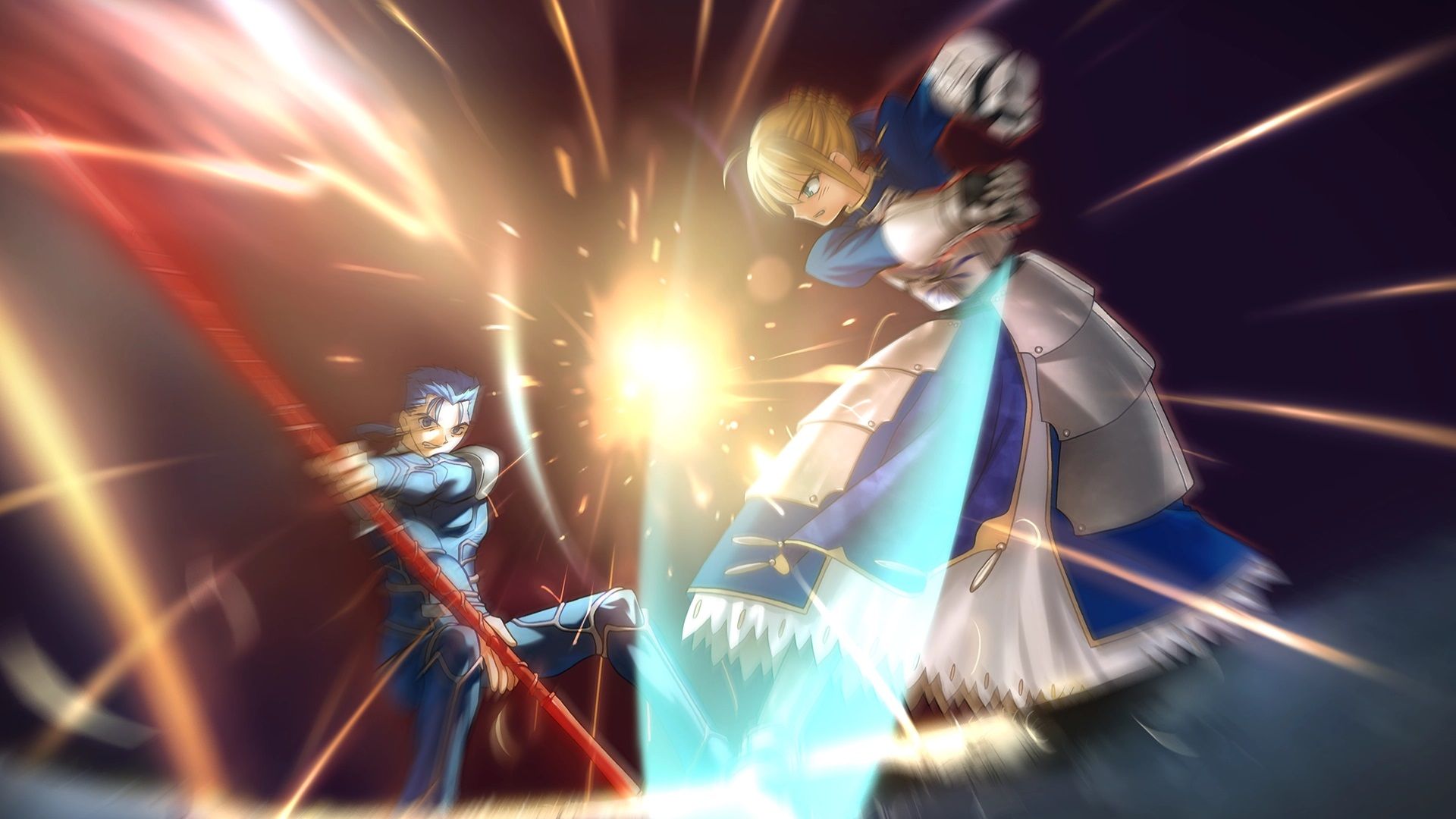 Fate/Stay Night REMASTERED: Saber vs. Lancer.