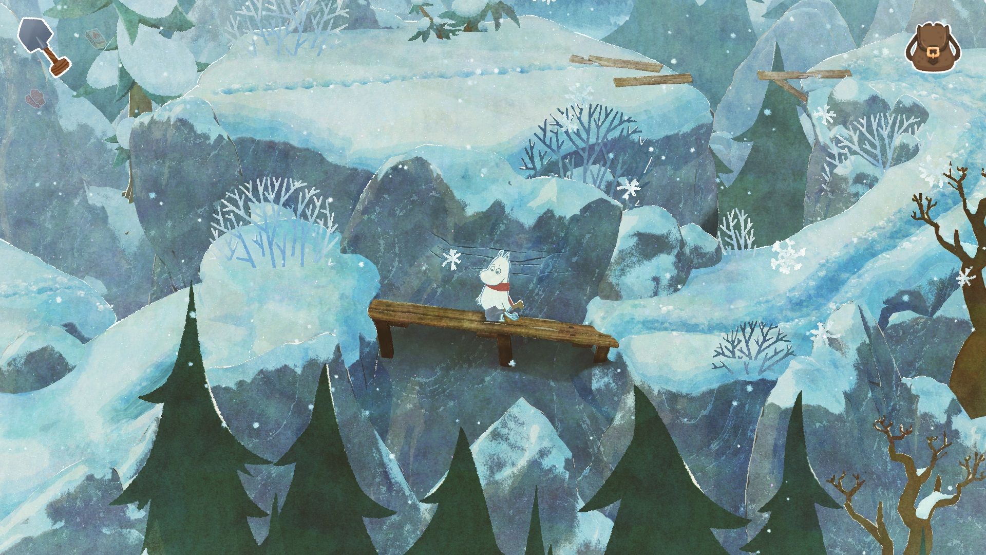 Moomintroll: Winter’s Warmth ledge screenshot.
