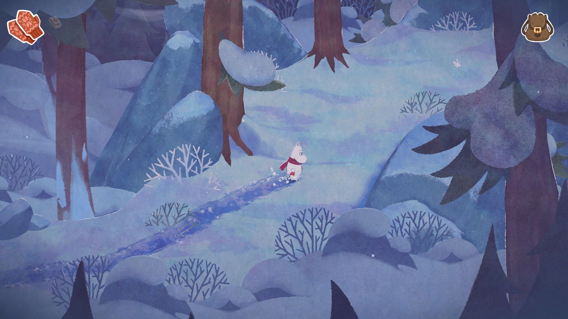 Moomintroll: Winter’s Warmth walking screenshot.