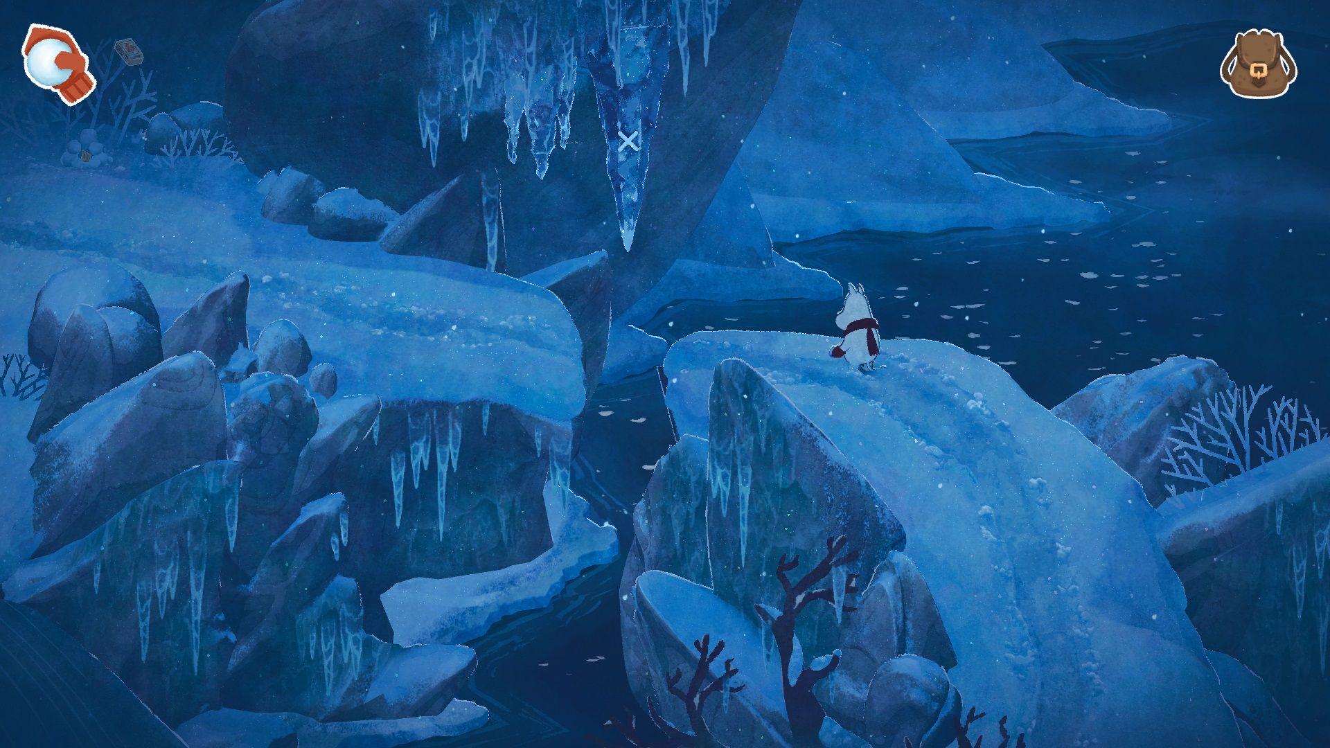 Moomintroll: Winter’s Warmth night screenshot.