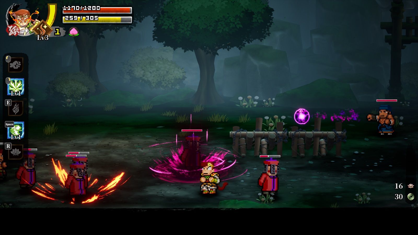 River City Saga: Journey to the West combat screenshot.