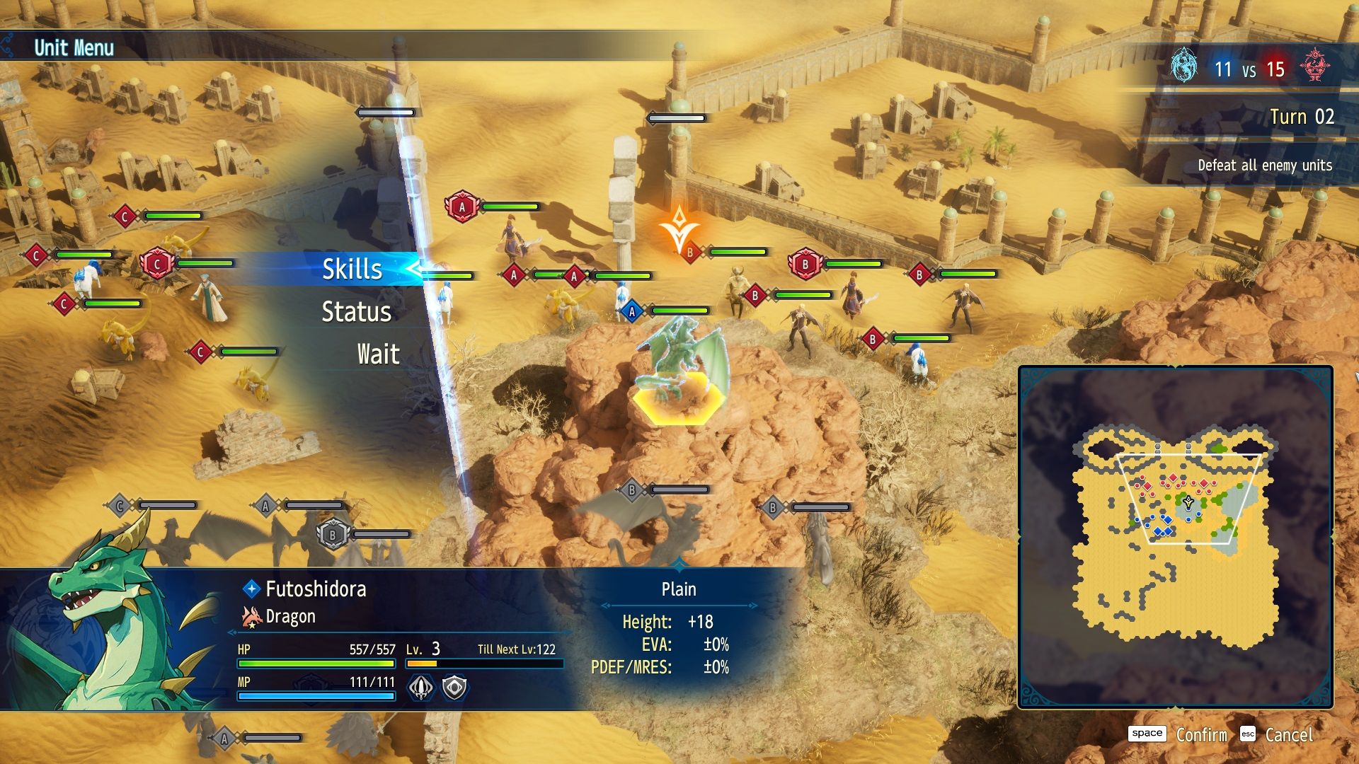 Brigandine Abyss desert map screenshot.